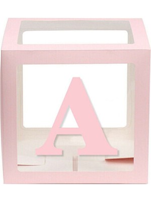 Rönesans Parti Pembe A Harfli Şeffaf Kutu