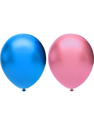 Rönesans Parti Metalik Balon Seti 20 Adet ( Koyu Mavi, Pembe