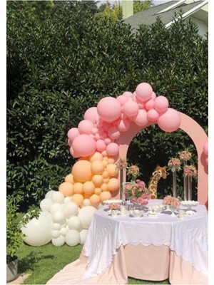 Rönesans Parti Pembe Beyaz ve Ten Rengi Balon Zinciri 50 Adet+5 mt Balon Zinciri