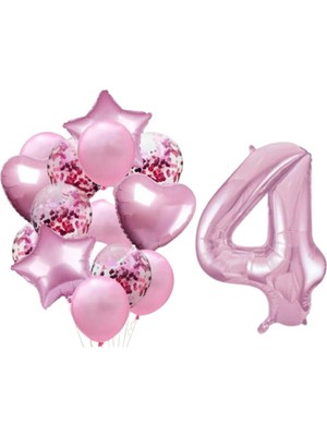 Rönesans Parti 4 Yaş Pembe Folyo Set