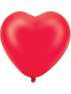 Rönesans Parti Kalp Şekilli Kırmızı Pastel Balon 30 Adet