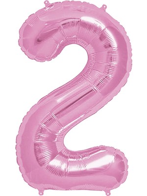Rönesans Parti Folyo Balon 34 Inç  80 cm 2 Rakam Pembe