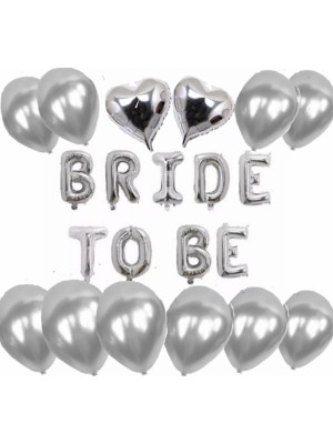 Rönesans Parti Gümüş Bride To Be Folyo Balon Latex Balon Bekatlığa Veda Balon Seti