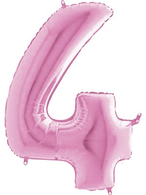 Rönesans Parti Folyo Balon 34 Inç  80 cm 4 Rakam Pembe