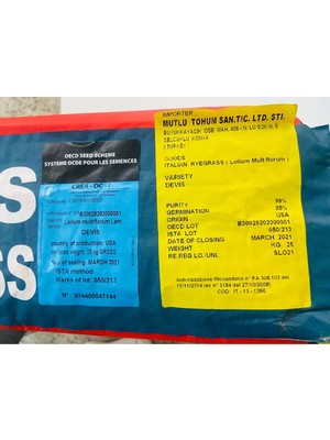 Mutlu Tohum Firba Italyan Çimi,süt Otu, Rye Grass, Devis 1 kg
