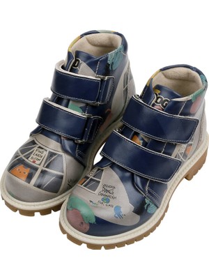 Çocuk Vegan Deri Çok Renkli Günlük Bot - Universe Domination Tasarım