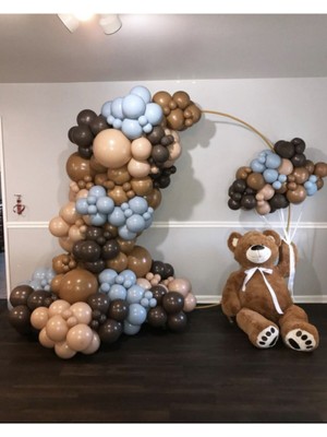 Karamel Ten Çikolata Kahve Mavi Pastel Renk Balon Zinciri 70 Adet+5 mt Balon Zinciri