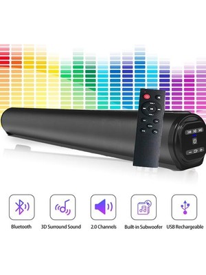 Xinhang Kablosuz Bluetooth Soundbar Hoparlör Sistemi Kablolu Kablosuz Surround Stereo Ev Sineması Tv Projektör (Yurt Dışından)