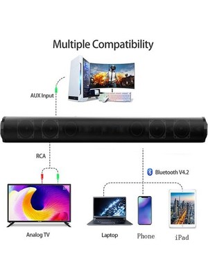 Xinhang Kablosuz Bluetooth Soundbar Hoparlör Sistemi Kablolu Kablosuz Surround Stereo Ev Sineması Tv Projektör (Yurt Dışından)