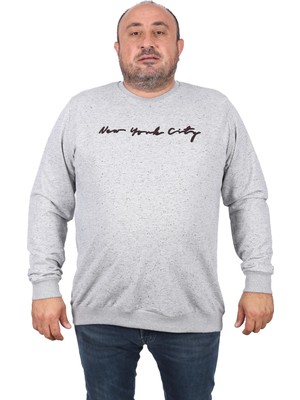 Starbattal Büyük Beden Sweat New York  22704-GRI
