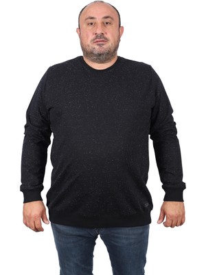 Starbattal Büyük Beden  Bisiklet Yaka Deri Arma 22703-SIYAH