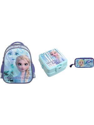 Frozen 2-The North Calls Mavi Okul Çantası  ve Seti 3 Parça