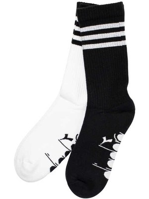 Dıadora  2 Pack Striped Crew Socks M Siyah Beyaz Erkek 2li Çorap - D202531-955