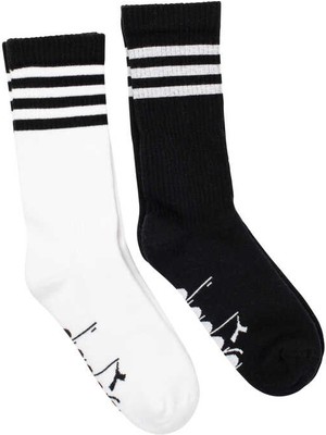 Dıadora  2 Pack Striped Crew Socks M Siyah Beyaz Erkek 2li Çorap - D202531-955