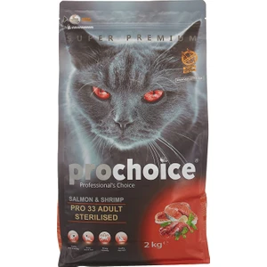 Pro Choice Pro 33 Adult Salmon Shrimp Somonlu ve Karidesli Kısırlaştırılmış Kedi Maması 2kg