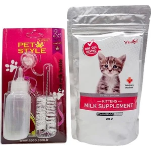 Pet Style Yavru Kediler Için Anne Sütü Destekli Süt Tozu 2 Adet + Biberon Seti