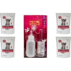 Yavru Kedi Süt Tozu 200 gr 4 Adet + Biberon Seti