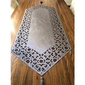 Nurhan Home Selçuklu Modeli Füme Renk Masa Örtüsü Runner
