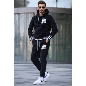 Siyah Baskılı Kapşonlu Eşofman Takımı 5909