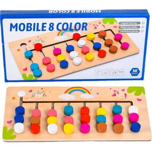 Prodigy Toy Ahşap Sekiz Renkli Hareketli Satranç Oyunu Eğitici Oyuncak (Yurt Dışından)