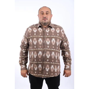 Oduncu Gömlek Mc Three Rug Print 22212-KAHVERENGİ