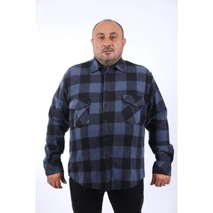 Oduncu Gömlek Çiftcep Kapaklı Dama Desen 22214-INDIGO