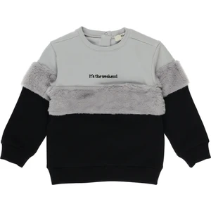 Kız Bebek Peluş Detaylı Yazı Nakışlı Sweatshirt