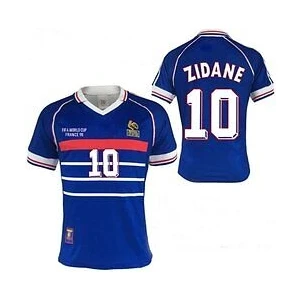 Unisex Mavi Fransa 1998 Retro Zidane Forması
