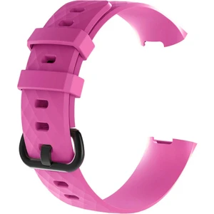 Fitbit Charge 3 Için Silikon Kordon Kayış Pembe (L)