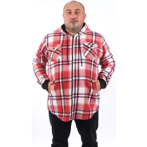 Büyük Beden Kapüşonlu Sweat Çift Cep 22204-BORDO