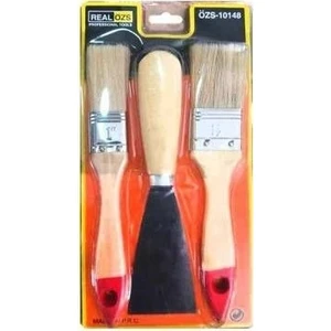 3 Parça Fırça Seti Fırça Spatula Boya Badana Köşe Fırçası Alçı Çekme Spatula Alet Edevat