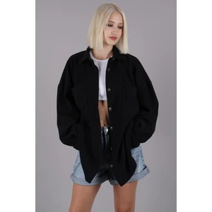 Siyah Oversize Gömlek Ceket MG1562