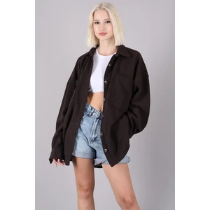 Kahverengi Oversize Gömlek Ceket MG1562