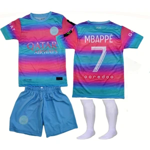 Çocuk Psg Mbappe Forma + Şort + Çorap 3lü Set