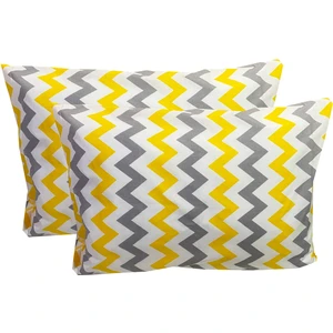 Vip Home Concept Yastık Kılıfı Ranforce 2'li Vip Pamuklu 50 x 70 cm Sarı Gri Zikzak