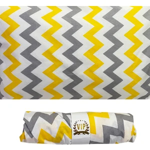 Vip Home Concept Tek Kişilik Lastikli Çarşaf Ranforce Vip Çarşaf 100 x 200 cm-Sarı Gri Zikzak