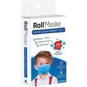 Maske Roll Erkek Çocuk 3 Katlı Telli Cerrahi Maske 10'lu