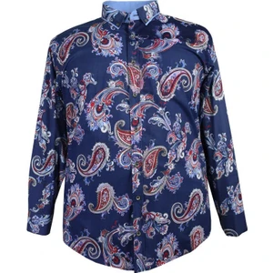 Erkek Büyük Beden Battal Boy Erkek Gömlek Likralı Uzun Kol