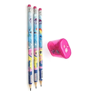 My Little Pony 3 Adet Kurşun Kalem ve Çift Gözlü Hazneli Kalemtıraş