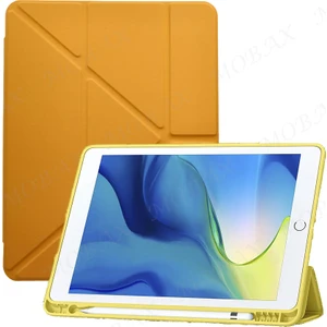 Apple iPad Air 2 9.7 Kılıf Kalem Bölmeli Trifolding Case A1566 A1567