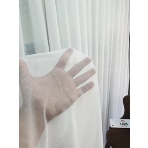 Lüks House Lüks Keten Titi Tül Perde Kırık Beyaz Rengi Sık Pile 1e 3 Sıklığı .en 500 , Boy 280