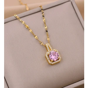 Pırlanta Işıltılı Baget 0,24 Karat Zirkon Taş Kolye