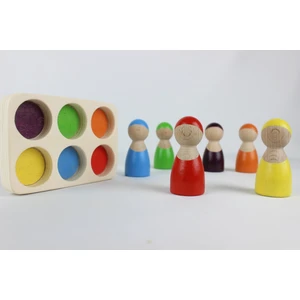 Ali Wooden 6'lı Waldorf Gökkuşağı İnsan Figürleri