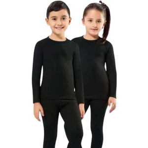 Kota 1 Adet Kız Erkek Çocuk Termal Siyah Içlik Fanila Body 2005