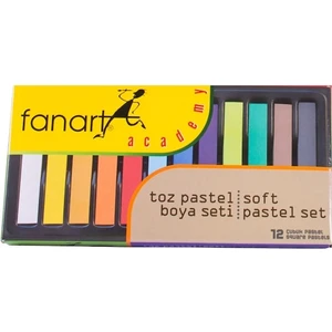 Academy Soft Toz Pastel Boya Seti 12 Renkli Tam Boy Çizim İçin Uygun