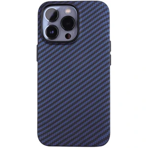 Case 4U Apple iPhone 12 Pro Max Kılıf Karbon Fiber Tasarımlı Parmak İzi Bırakmayan Yüzey Karbono Kapak Lacivert