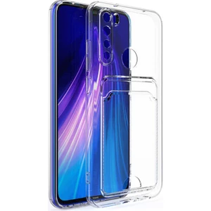 Case World Caseworld Xiaomi Redmi Note 8 Kapak Kamera Korumalı Kartlıklı Şeffaf Silikon Kılıf