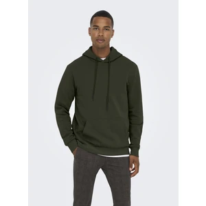 Only & Sons Kapüşon Yaka Koyu Gri Erkek Sweatshirt 22018685_ONSCERES Hoodie Sweat Noos