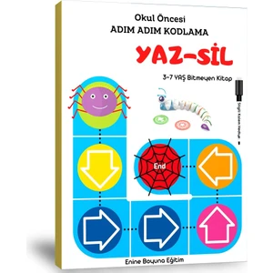 Okul Öncesi Adım Adım Kodlama Yaz-Sil Kitabı (Ciltli)
