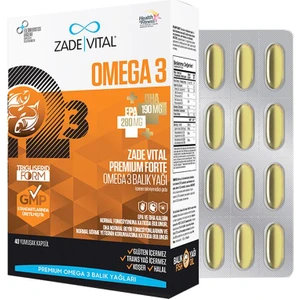 Zade Vital Omega 3 Forte Balık Yağı 40 Yumuşak Kapsül